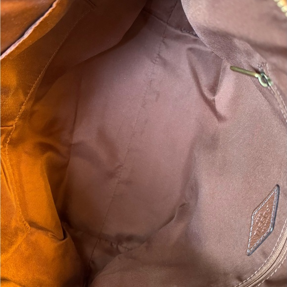 Brown leather 2 handle Fossil Tote Bag - Picture 4 of 9